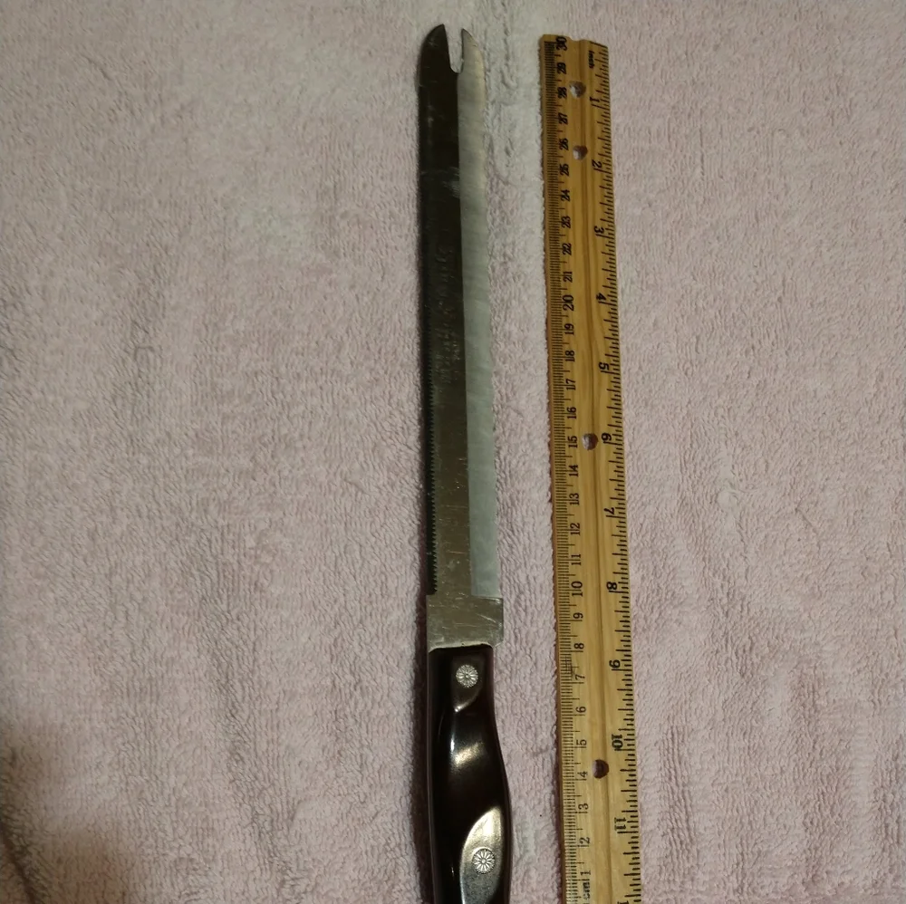 Vintage Wonder Serrated CARVING KNIFE 14 inches Blades both sides